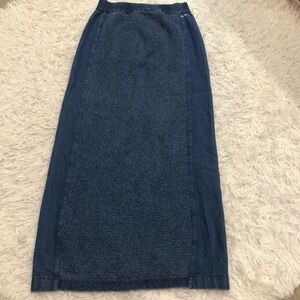 Blue Willi’s Indigo Knit & Denim Panel Maxi Skirt Size S